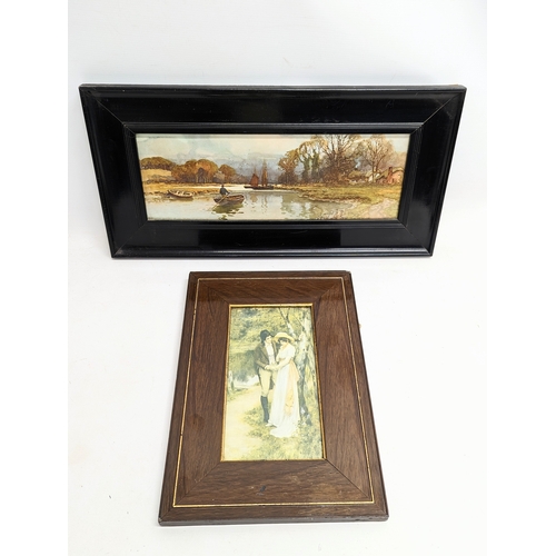 289 - 2 early 20th century prints. Largest measures 58.5x29.5cm including frame.