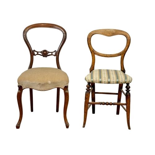 58 - 2 Victorian balloon back chairs.