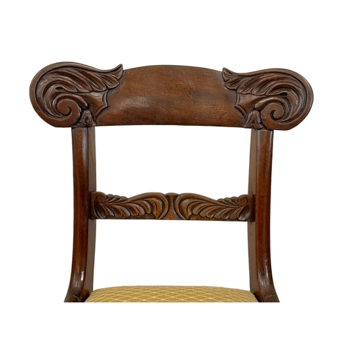 1030 - A set of 4 early 19th century William IV carved mahogany chairs. Circa 1830-1837.