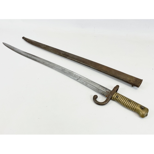 253A - A 19th century French sword bayonet. 71cm