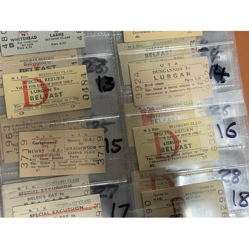 120 - A collection of early 20th century Northern Irish railway train tickets. 109 in total.