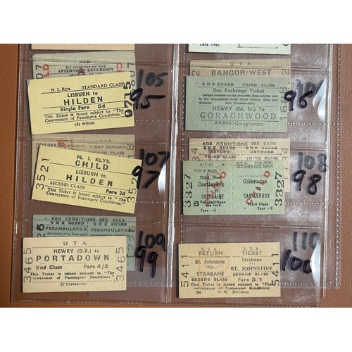 120 - A collection of early 20th century Northern Irish railway train tickets. 109 in total.