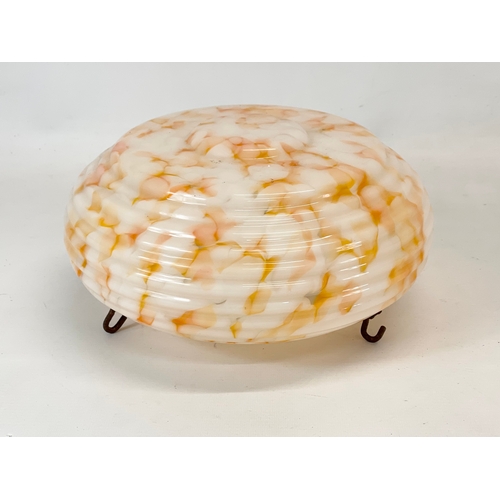 10 - A 1930’s Art Deco glass shade. 27x11cm