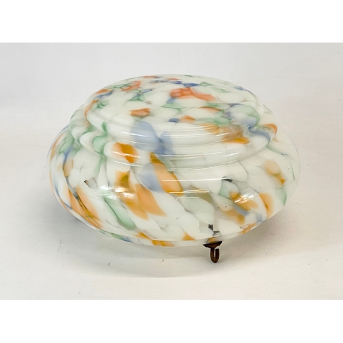 11 - A 1930’s Art Deco glass shade. 27x13cm