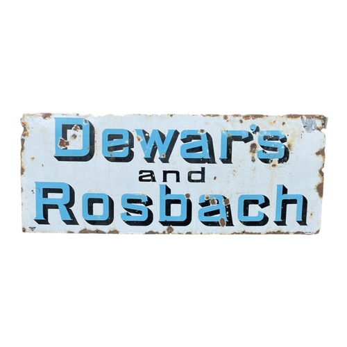 19 - A large vintage Dewar’s and Rosebach enamel sign. 152x61cm