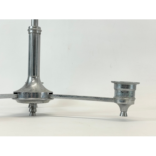 35 - An Art Deco chrome chandelier. 1920-1930.45x59cm