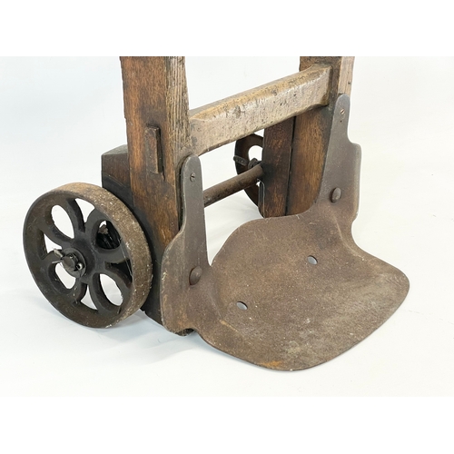 37 - A late 19th/early 20th century industrial railway wooden trolley. Circa 1900 40x108cm