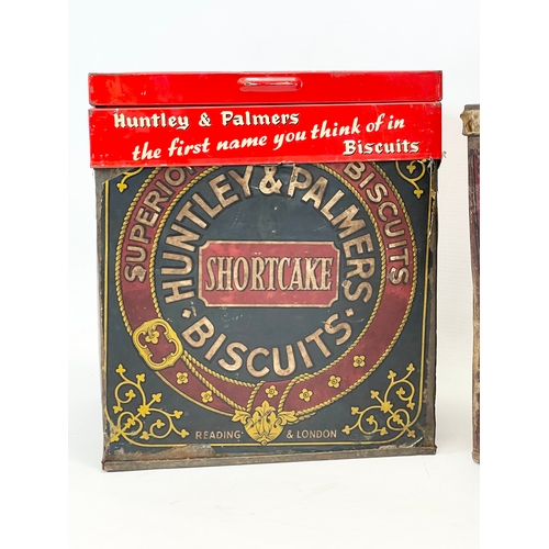 38 - 2 vintage Huntley & Palmers biscuit tins and other. 24x22x26.5cm