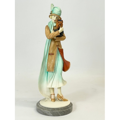 396 - A large Royal Doulton ‘Classique’ figurines on marble bases. Harriet and Susanne. 28cm