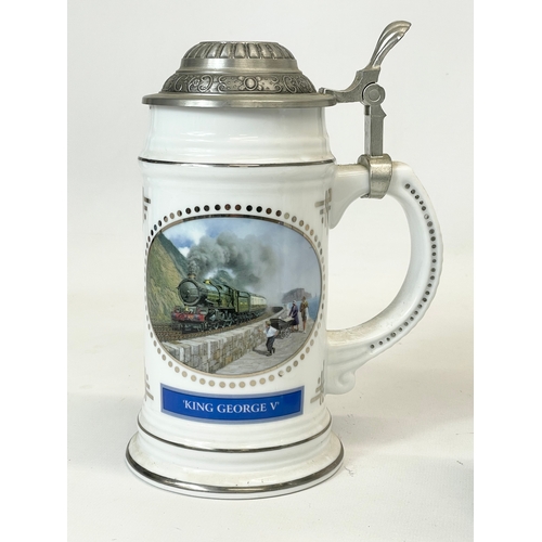 397 - 3 Strictly Limited Edition Davenport pottery beer steins. The Silver Jubilee, King George V, The Nig... 