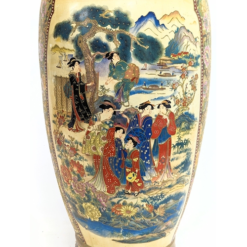 404 - A large Chinese pottery vase. 90cm