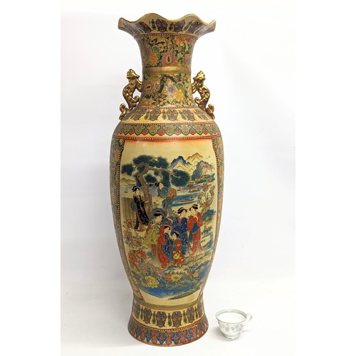 404 - A large Chinese pottery vase. 90cm