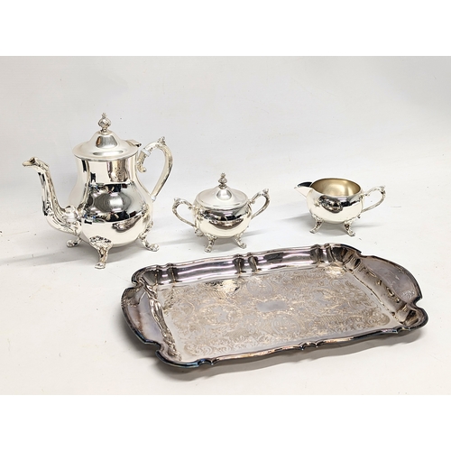 486 - 4 piece silver plate tea service