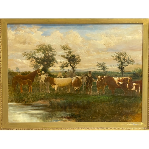 60 - A large late 19th century oileograph, by John Wallace (1841-1905). Painting measures 61x46cm. Frame ... 