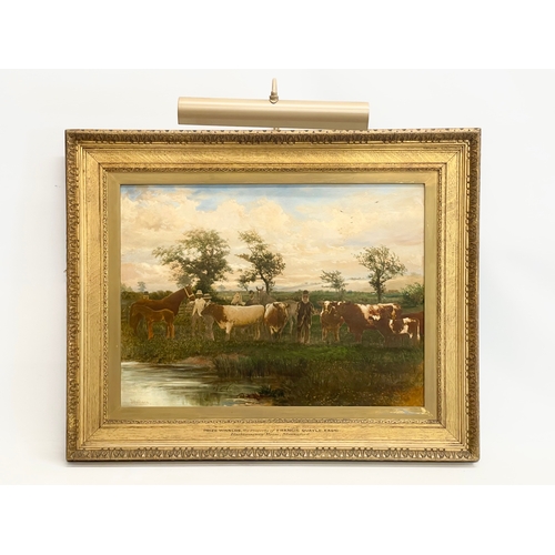 60 - A large late 19th century oileograph, by John Wallace (1841-1905). Painting measures 61x46cm. Frame ... 