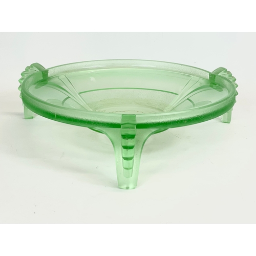 62 - A large Art Deco frosted glass centre piece bowl. 1930’s. 33x9cm