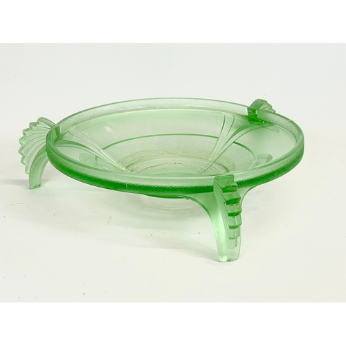 62 - A large Art Deco frosted glass centre piece bowl. 1930’s. 33x9cm