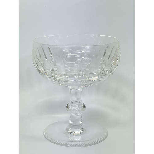 410 - A set of 5 Waterford Crystal ‘Maureen’ pattern champagne sherbet glasses. 10x11cm