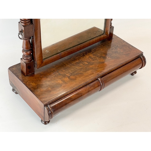 100 - An early Victorian mahogany dressing mirror with 2 drawers. 46x24x41cm