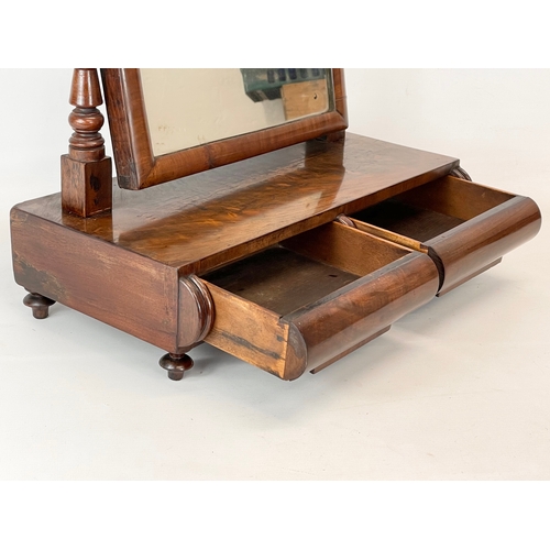 100 - An early Victorian mahogany dressing mirror with 2 drawers. 46x24x41cm