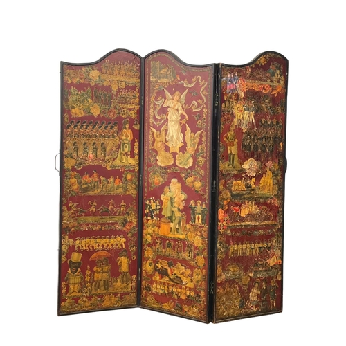 917 - A superb Victorian Decoupage screen. Circa 1870. 167x170cm