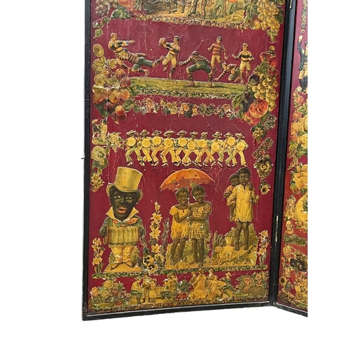 917 - A superb Victorian Decoupage screen. Circa 1870. 167x170cm