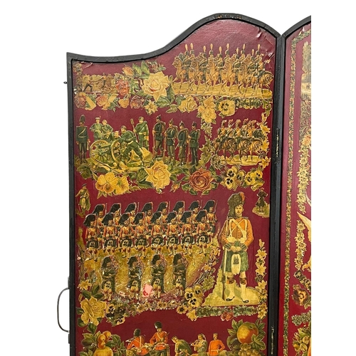 917 - A superb Victorian Decoupage screen. Circa 1870. 167x170cm