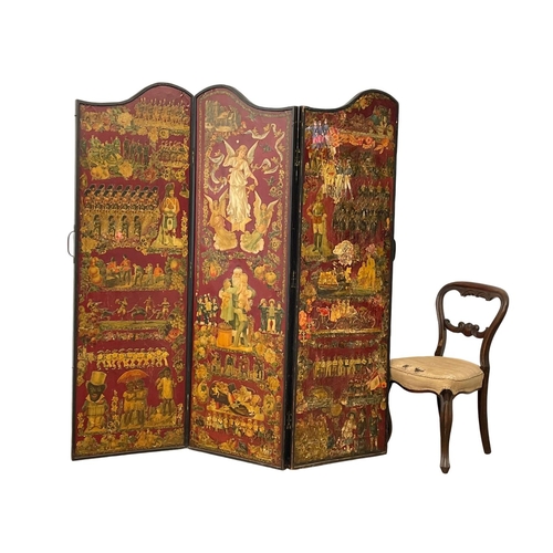 917 - A superb Victorian Decoupage screen. Circa 1870. 167x170cm