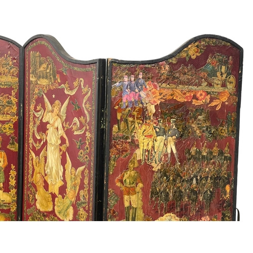 917 - A superb Victorian Decoupage screen. Circa 1870. 167x170cm