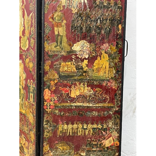 917 - A superb Victorian Decoupage screen. Circa 1870. 167x170cm