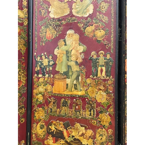 917 - A superb Victorian Decoupage screen. Circa 1870. 167x170cm