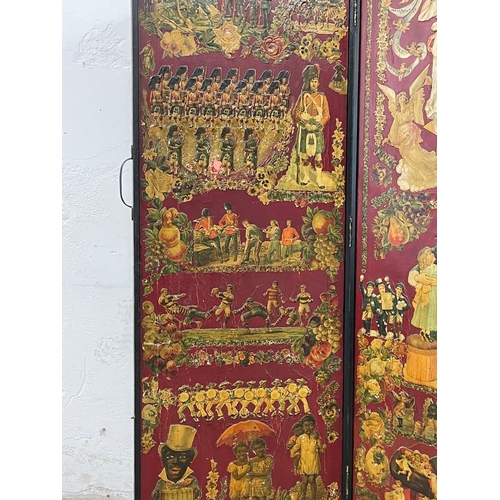 917 - A superb Victorian Decoupage screen. Circa 1870. 167x170cm