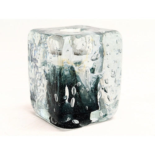 421 - A pair of Art Glass candle holders. 6.5x8cm