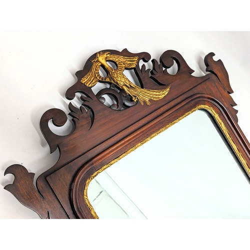 218 - A late 19th century Regency style mahogany framed mirror, circa 1890. 51.5x92.5cm