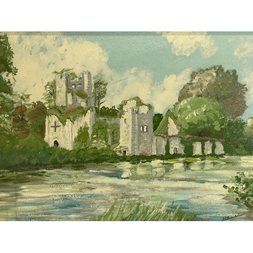 231 - An oil painting of Carrigogunnell Castle, by Bradshaw. Goodwin Galleries, Limerick. Painting measure... 