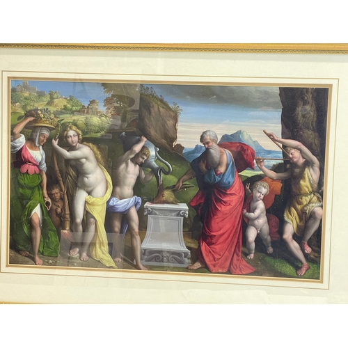 243 - A large good quality print ‘A Pagan Sacrifice’ in a gilt frame. 77x55cm