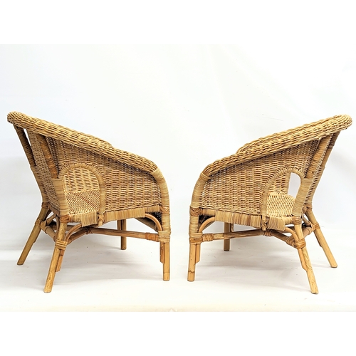 262 - A pair of child's wicker chairs. 46x46x55cm