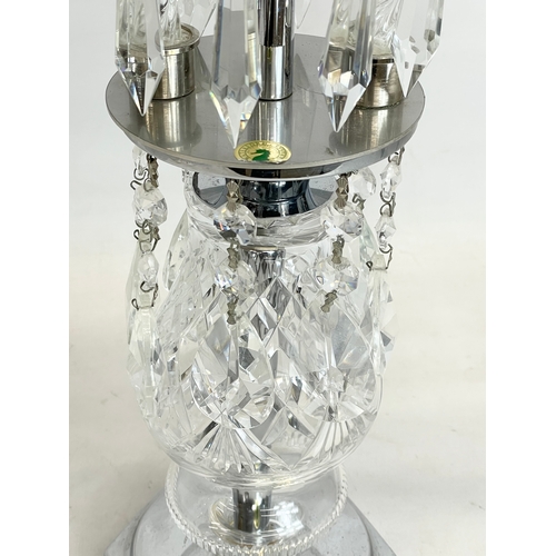 427 - A large Waterford Crystal candelabra with droplets. 47x44cm