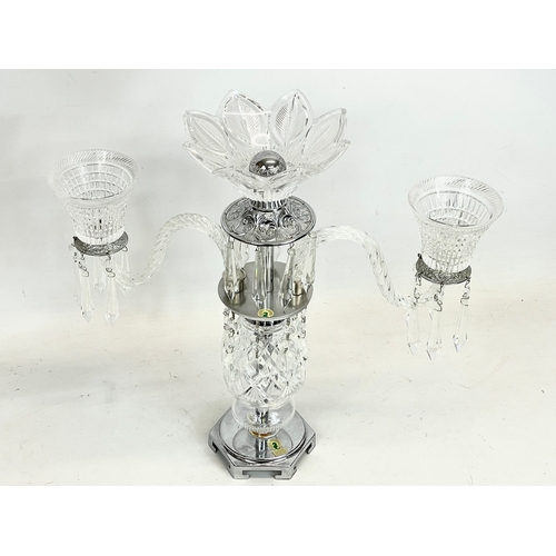 427 - A large Waterford Crystal candelabra with droplets. 47x44cm