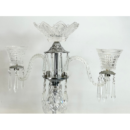 427 - A large Waterford Crystal candelabra with droplets. 47x44cm