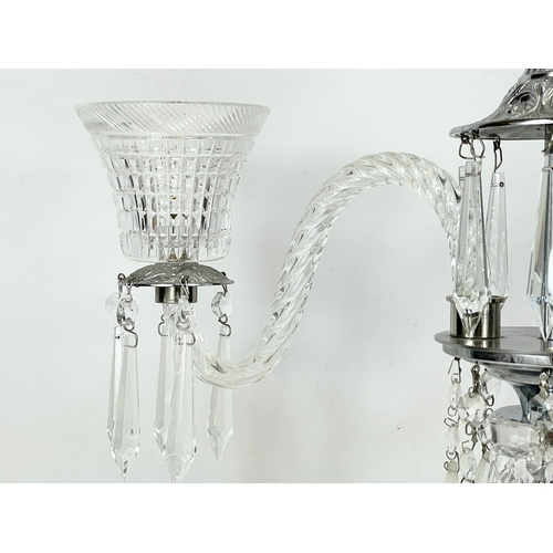 427 - A large Waterford Crystal candelabra with droplets. 47x44cm