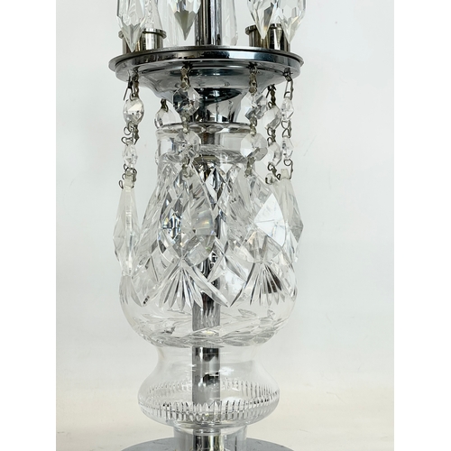 427 - A large Waterford Crystal candelabra with droplets. 47x44cm