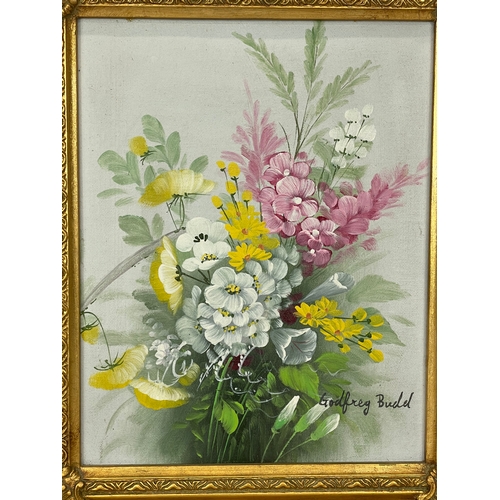 254 - A Still Life oil painting, by Godfrey Budd. 29x34cm including frame.