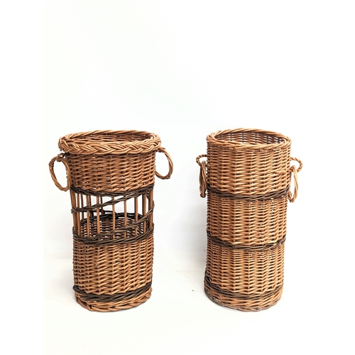 290 - 4 pieces of good quality wicker, including 2 rug beaters, and 2 stick stands. Stick stands measure 2... 