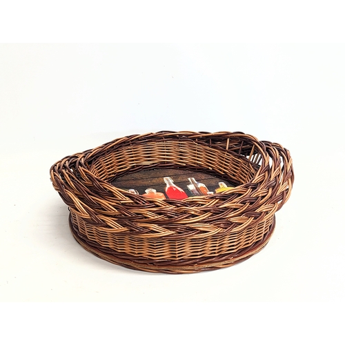 292 - A set of good quality wicker serving trays. Largest measures 47cm