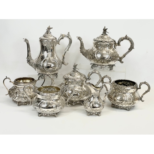 511 - A good quality 7 piece late 19th century silver plated tea service, in the Georgian style.