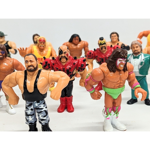 188 - A quantity of vintage 1990 - 1991 WWF WWE Hasbro Titan Sports Wrestling Figures.