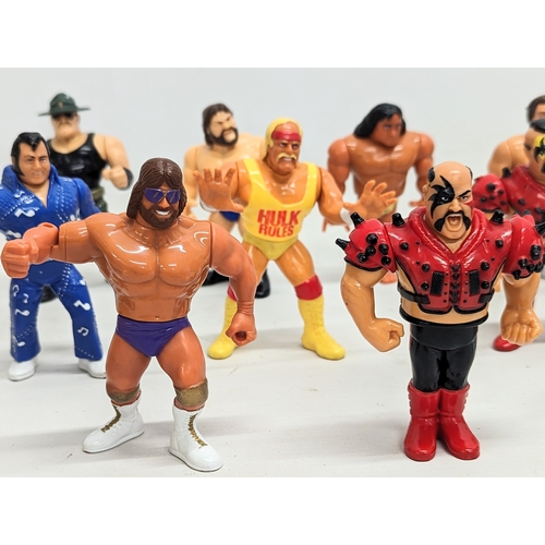 188 - A quantity of vintage 1990 - 1991 WWF WWE Hasbro Titan Sports Wrestling Figures.