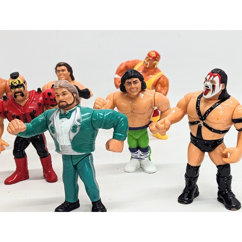 188 - A quantity of vintage 1990 - 1991 WWF WWE Hasbro Titan Sports Wrestling Figures.