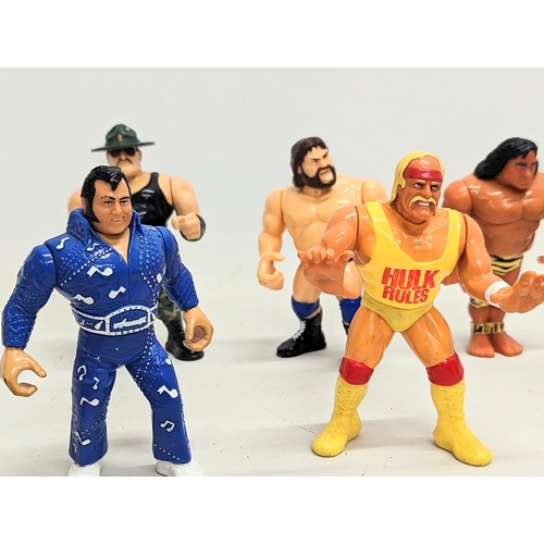 188 - A quantity of vintage 1990 - 1991 WWF WWE Hasbro Titan Sports Wrestling Figures.